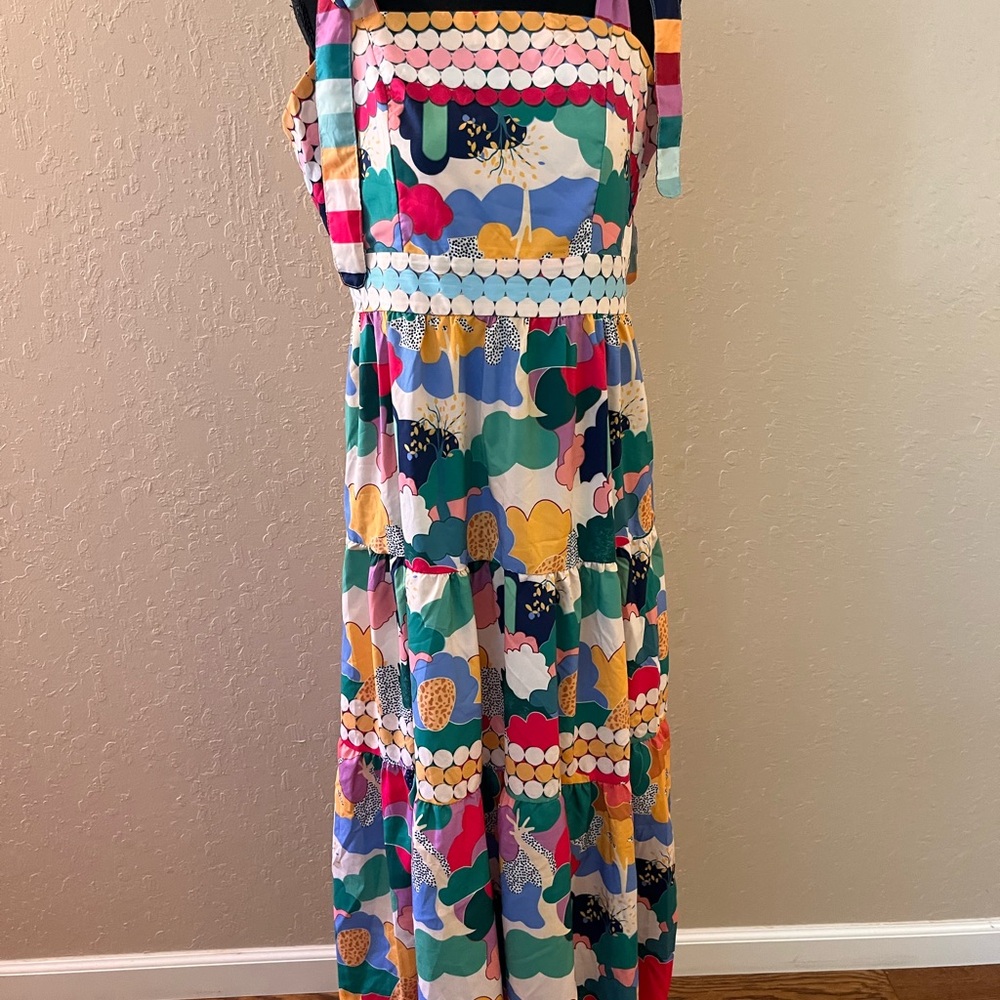 Colorful Pink and Blue Maxi Sundress‎